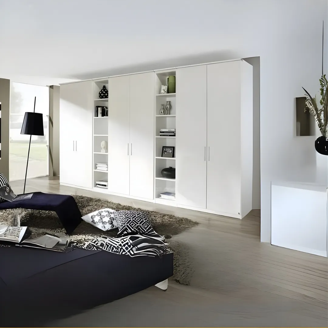 Grand Dressing Mural Intégré Blanc – Rangement Chambre sur Mesure